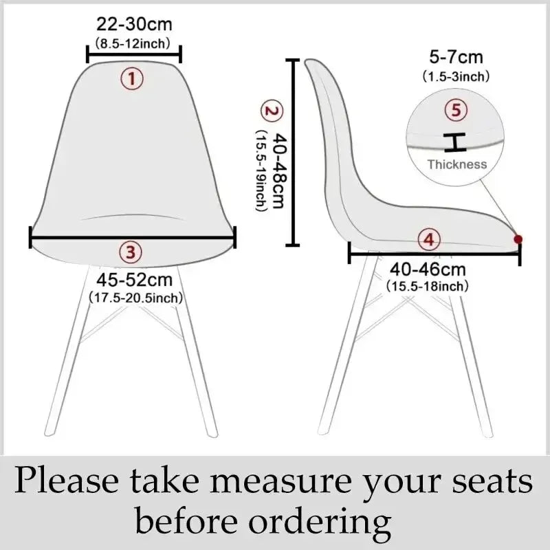 Velvet Shell Chair Cover - Stretch Armless Dining, Home, Wedding, Banquet, Hotel