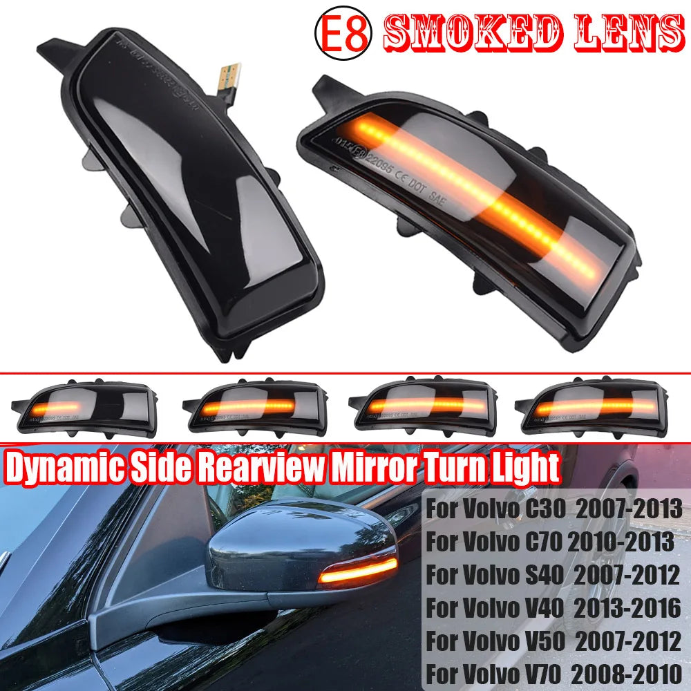 Pair of LED Turn Signal Indicator Lights for Volvo S40 S60 S80 C30 C70 V50 V70
