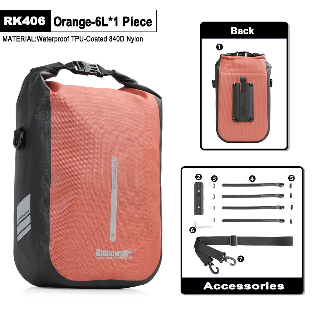 Rhinowalk Waterproof 4L-6L Bike Fork Bag Quick Release Shoulder Pack MTB Road