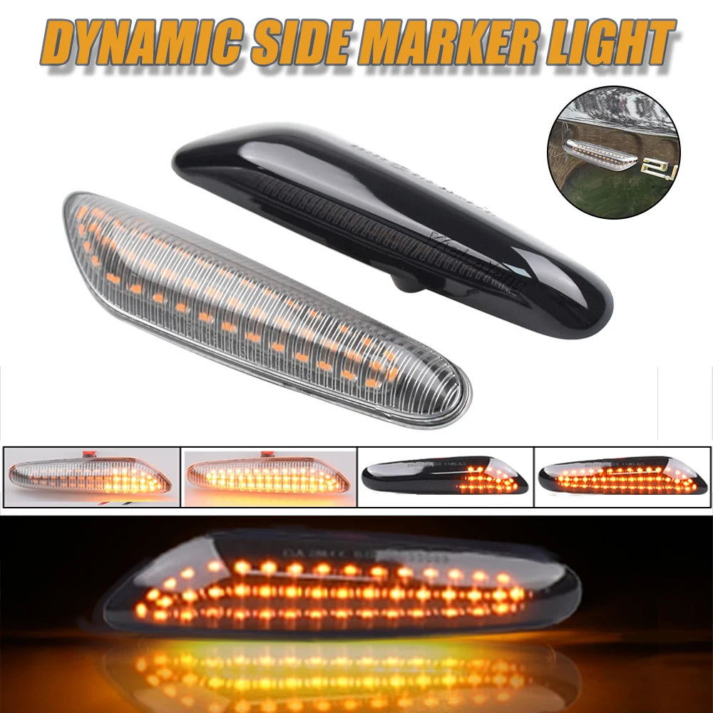 Sequential LED Turn Signal Side Marker Lights for BMW X3 X1 E46 E90 E92 E87 E88
