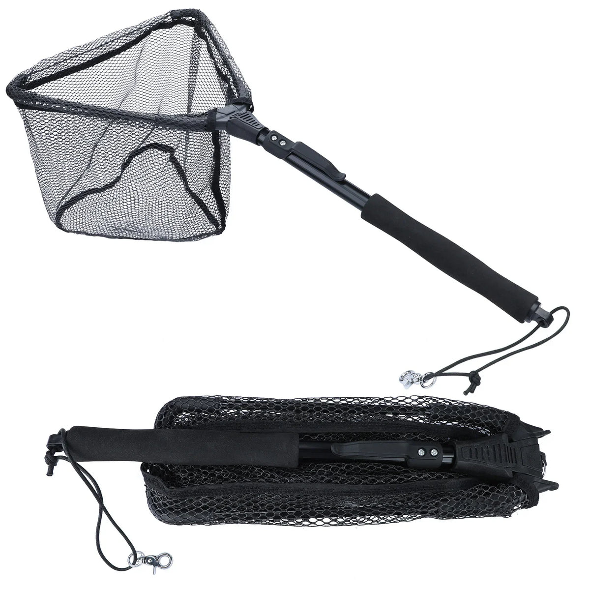 65-112cm options, Folding Telescopic Fishing Landing Net, Retractable Scoop