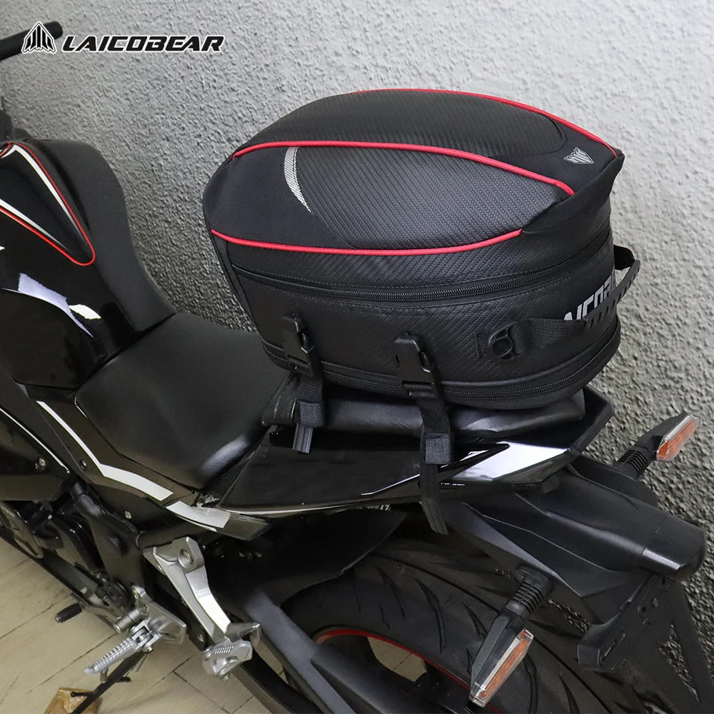 Motorcycle Tail Bag Waterproof Rear Seat Luggage Travel Saddle Pack Touring