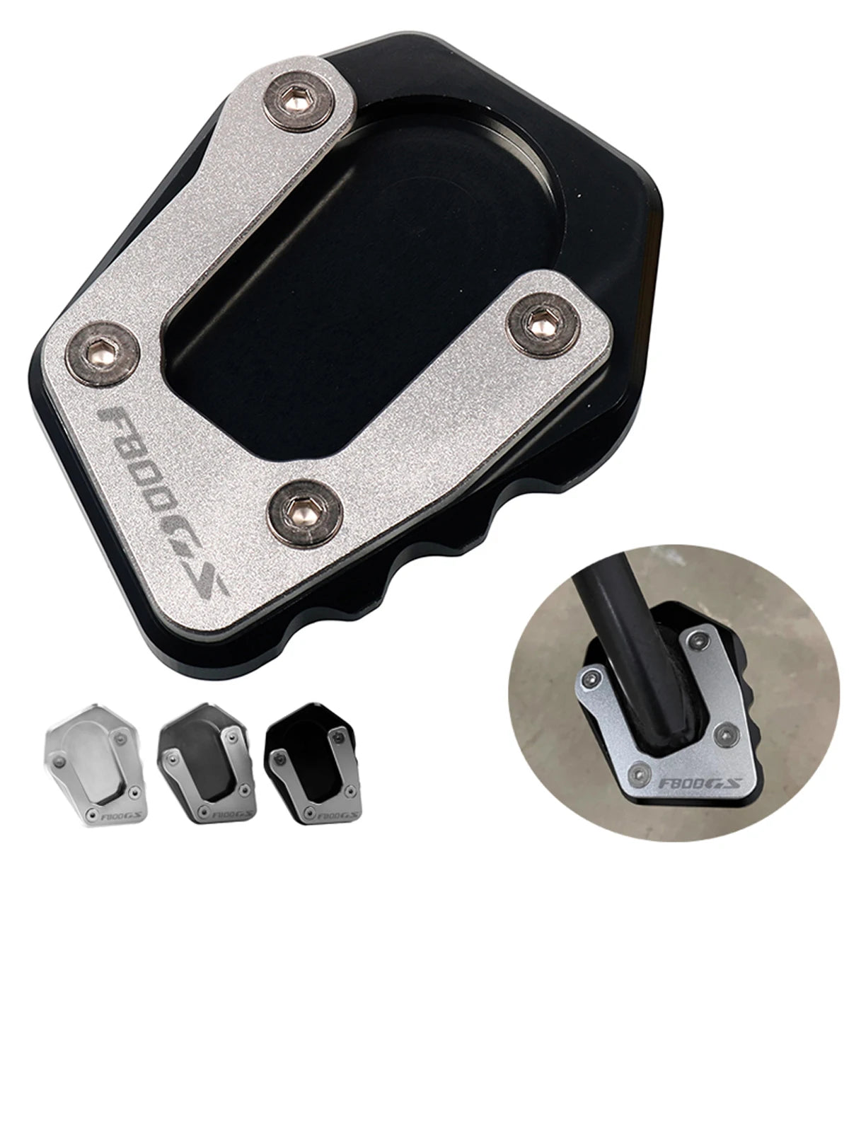 BMW F800GS 2024–2025 Kickstand CNC Side Stand Extension Pad Support Plate