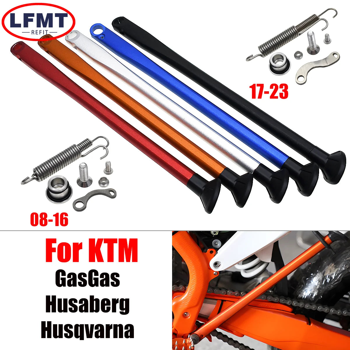CNC Parking Side Stand Kickstand + Spring Kit For KTM EXC XCW XCF Husqvarna GasGas