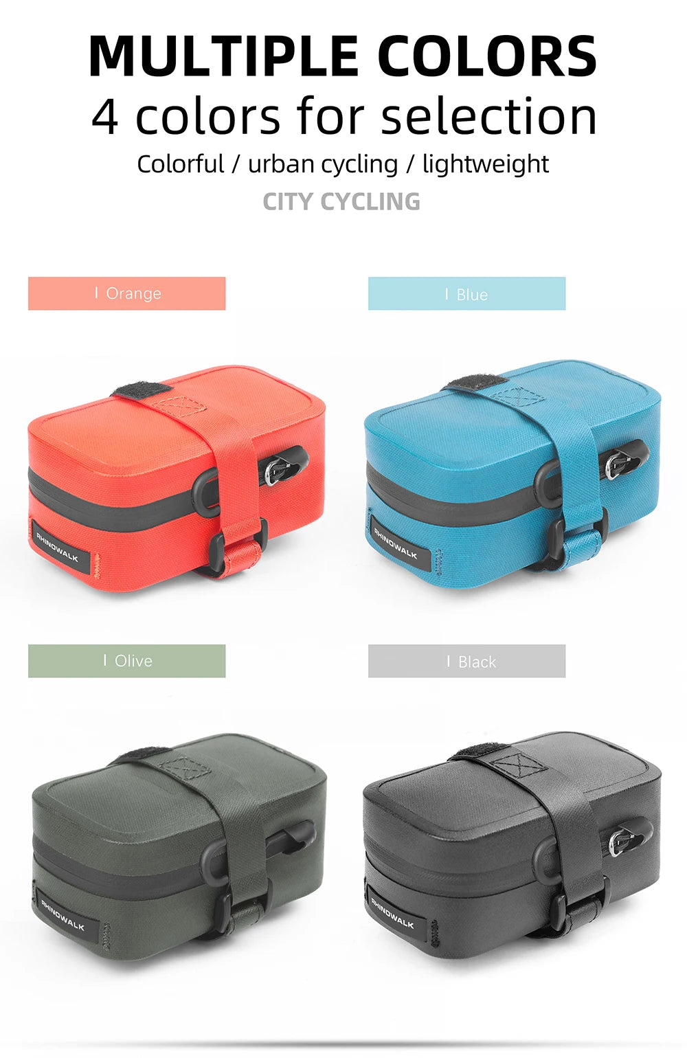 Ultralight Waterproof Bike Saddle Bag 0.4L Compact Rear Seatpost Bike Tail Pouch