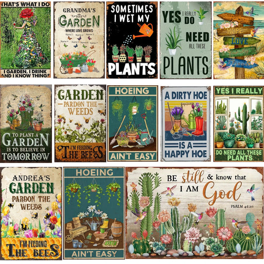 Vintage style Metal Sign Plaque Garden Wall Poster, Home Decor, Gardener Gift