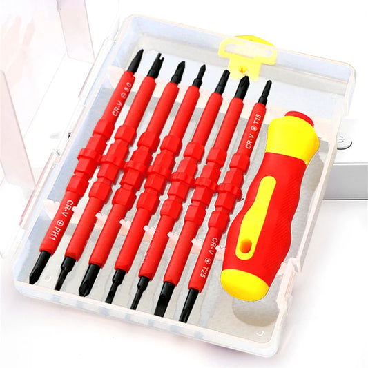 14pc VDE 500v Insulated Screwdriver Set With Tester Pen Electricians Hand Tools