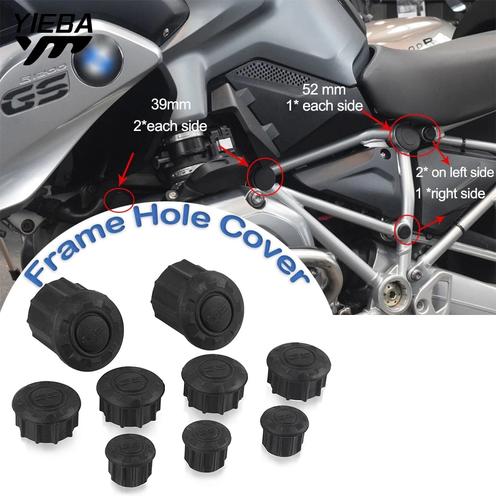 BMW R1200GS R1250GS Frame Hole Caps Plug 2014-2024 Adventure Cover 9pc set