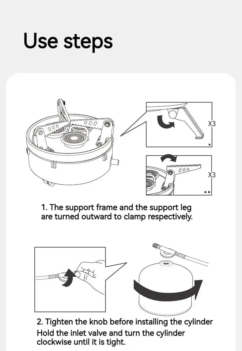 Dark Star Gas Stove Camping compact folding Portable Outdoor 3x Burner