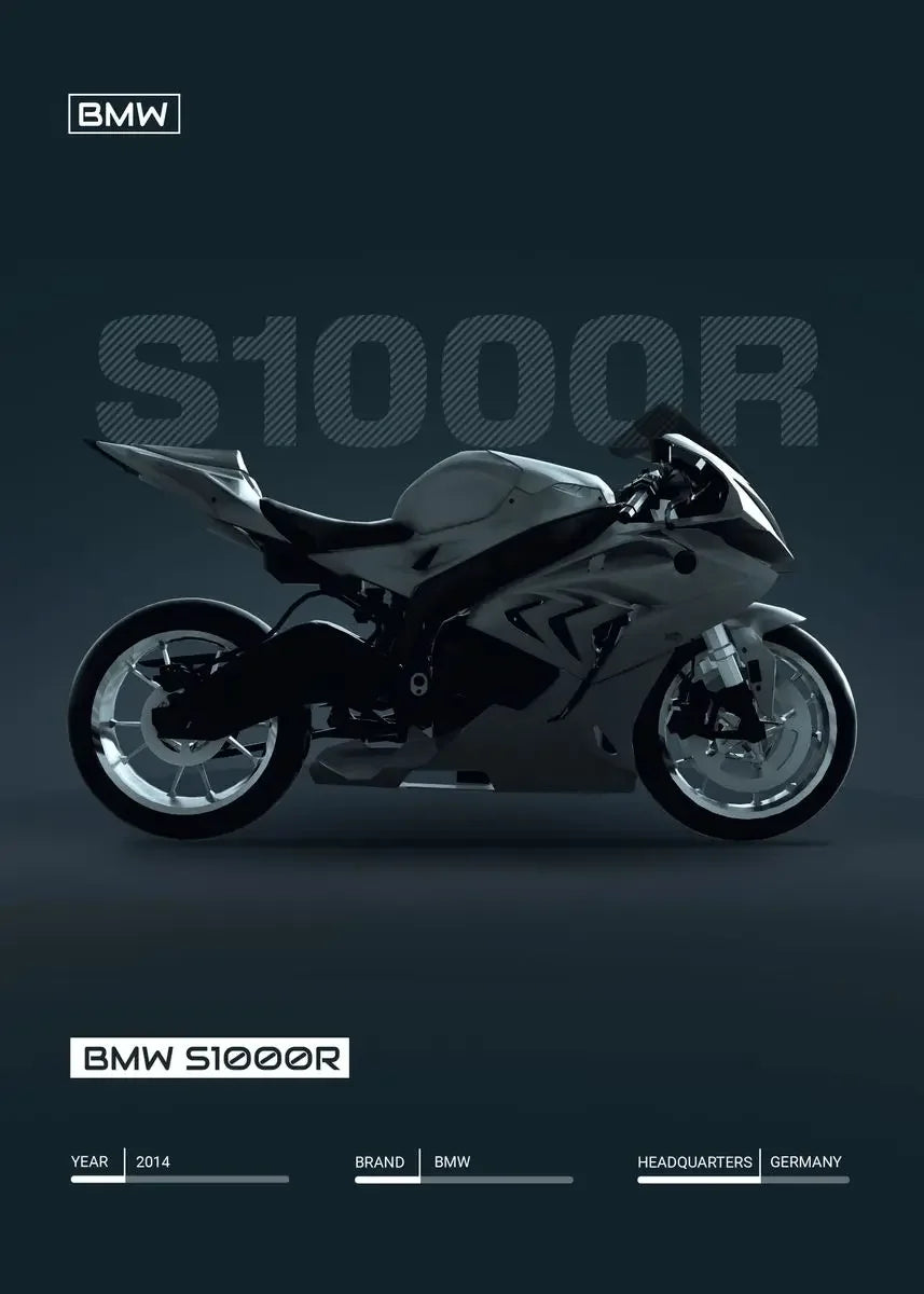 Minimalist Motorcycle Poster Art V4 S1000 RSV4 Canvas Print Mancave Office