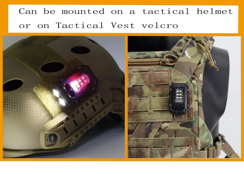 Tactical FAST MICH Helmet Light USB Rechargeable Flashing Signal Waterproof Lamp
