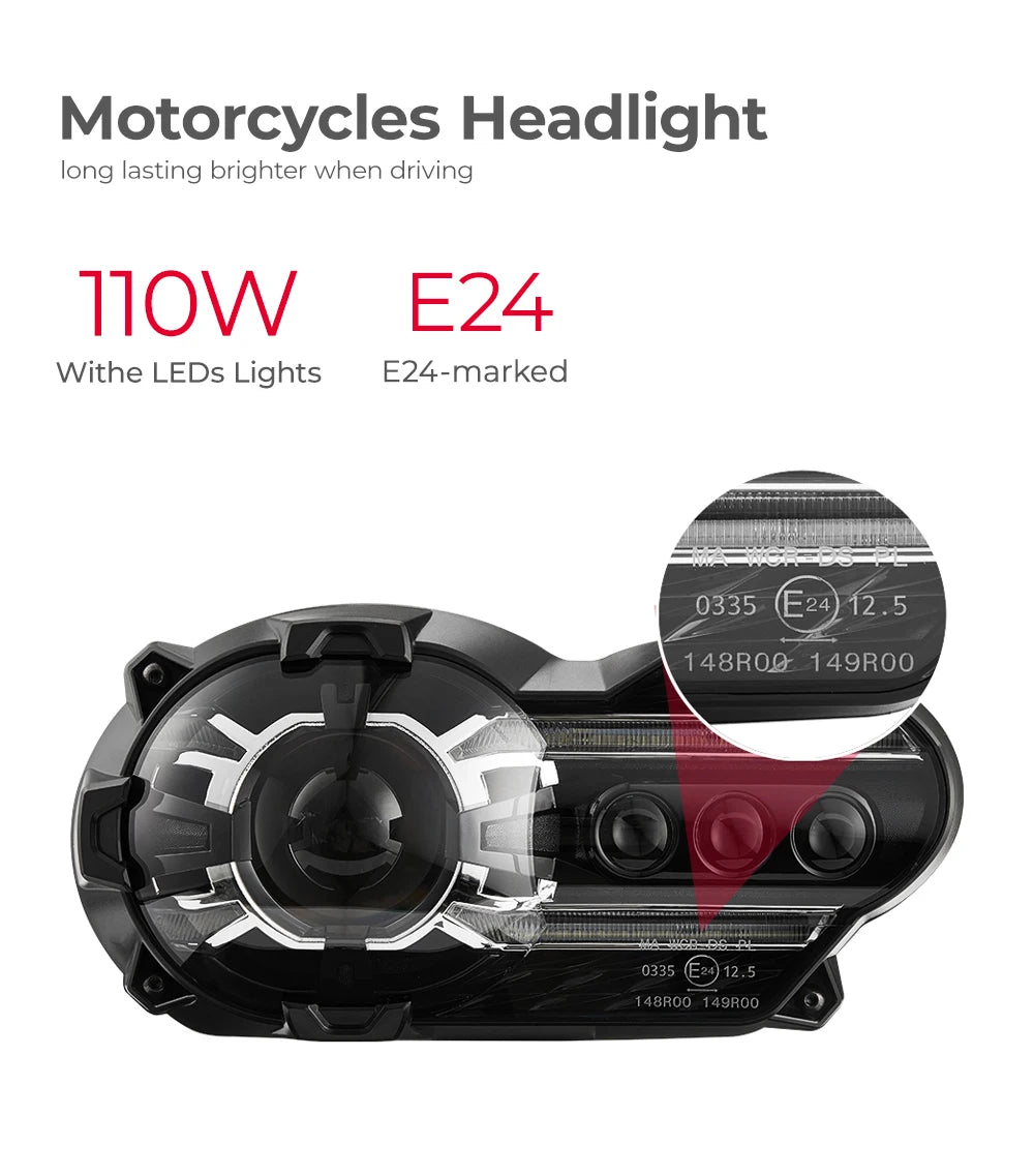 LED Headlight upgarde BMW R1200GS 2004-2012 R1200GS ADV 2005-2013 Plug & Play E24