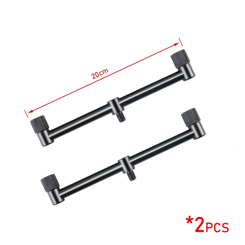 2x Carp Fishing Buzz Bars 20/25/30cm Black for 2 Rods Bank Stick Tackle