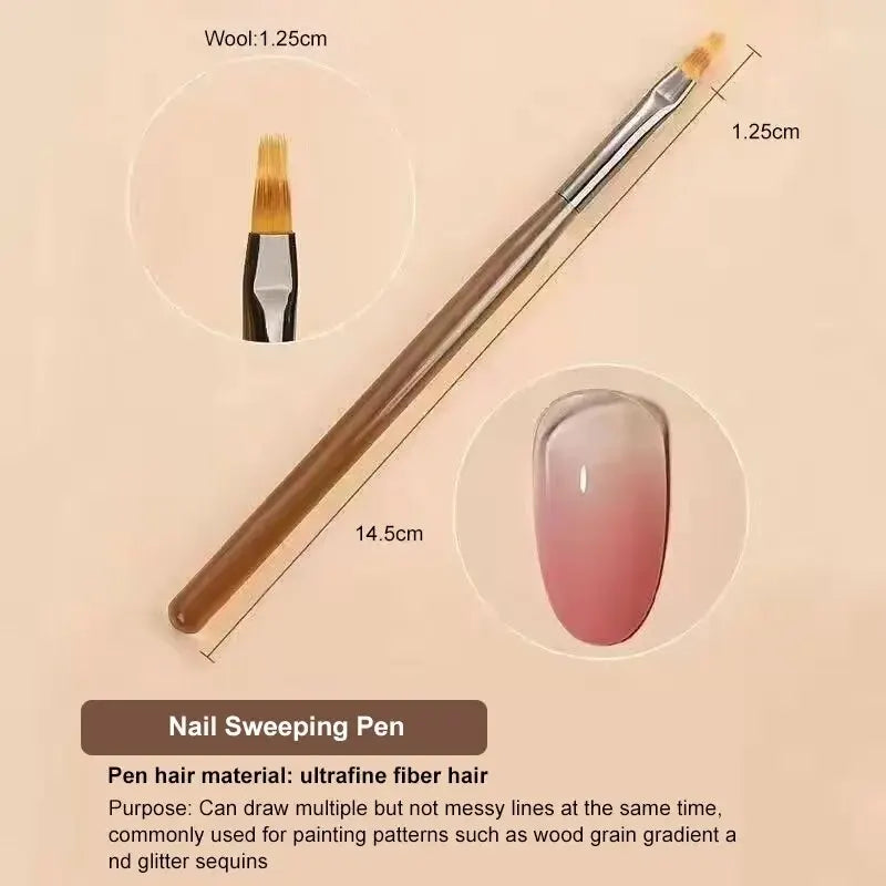 9PC UV Gel Nail Brush Set - Acrylic Brush, Liner, DIY Painting, Nail Art Design