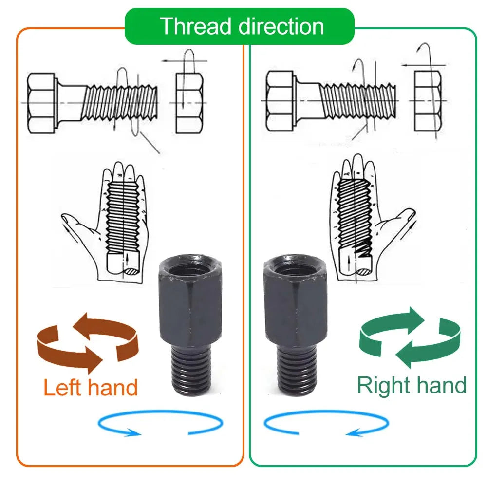 Black Motorcycle Mirror Adapters M10 M8 Right/Left Thread Conversion for Mirrors