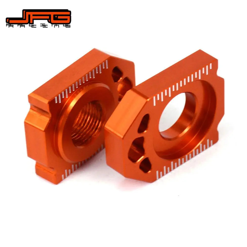 CNC Rear Chain Adjuster Axle Blocks KTM SX EXC XCW XCF 85-530 2000-2023 Orange