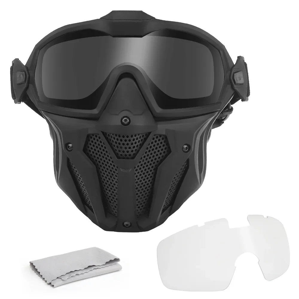 Airsoft Paintball Full Face Mask Protection Anti-Fog with Fan built-in, Cosplay