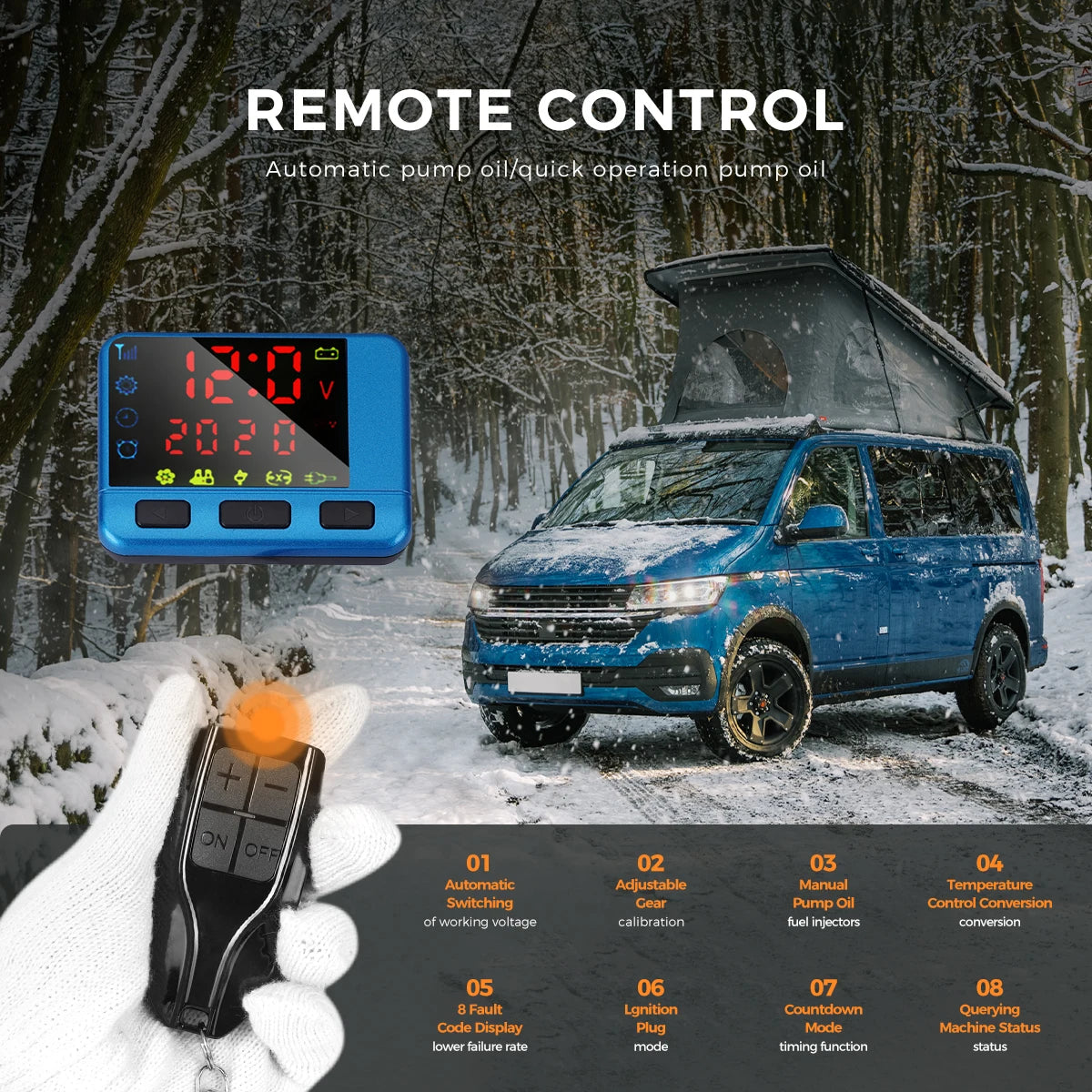 8KW 12V Diesel Air Heater w/ LCD, Remote & Silencer Car Truck Boat UK STOCK