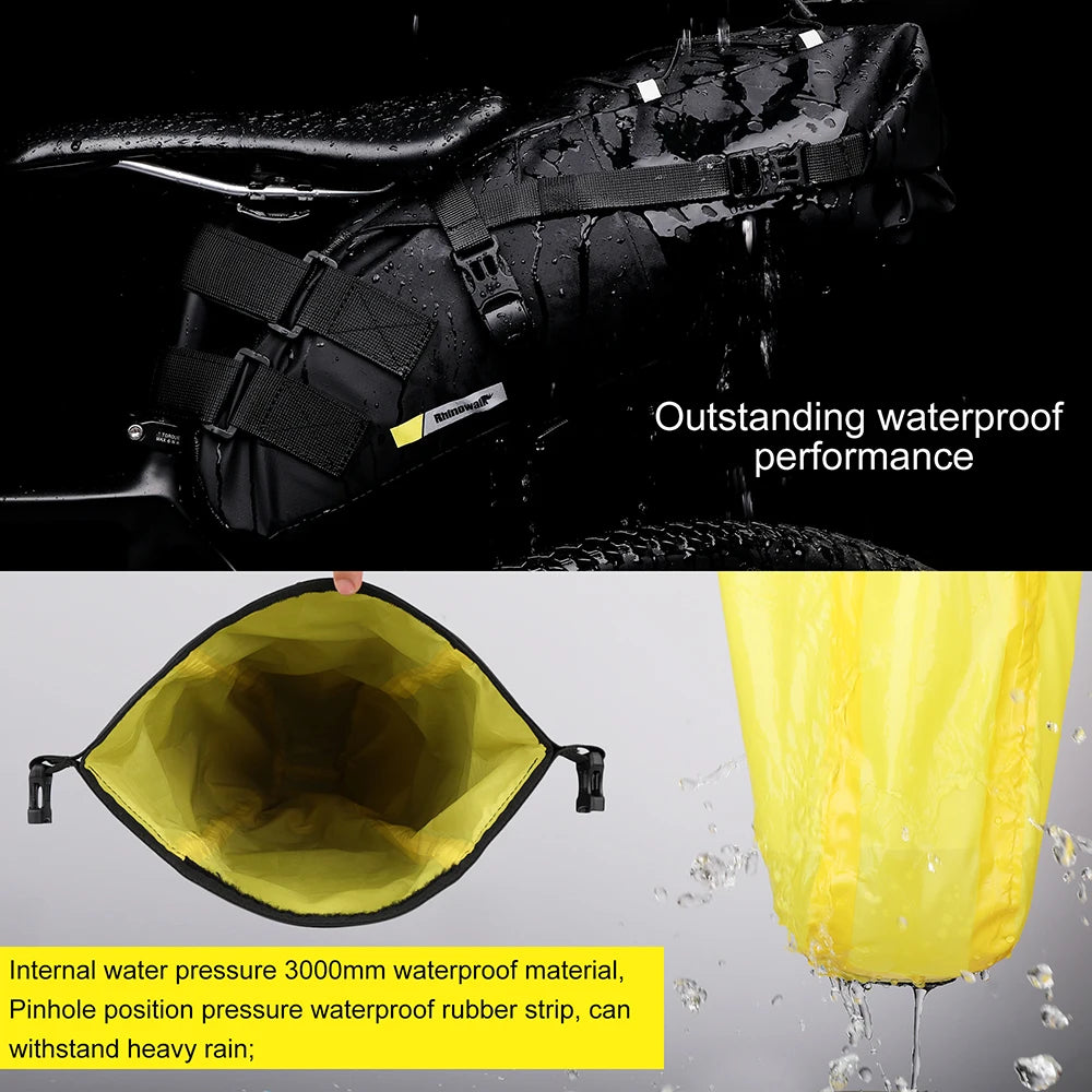 Waterproof Bicycle Saddle Bag Rear Pannier MTB Road Bike Tail Bag 10L 13L