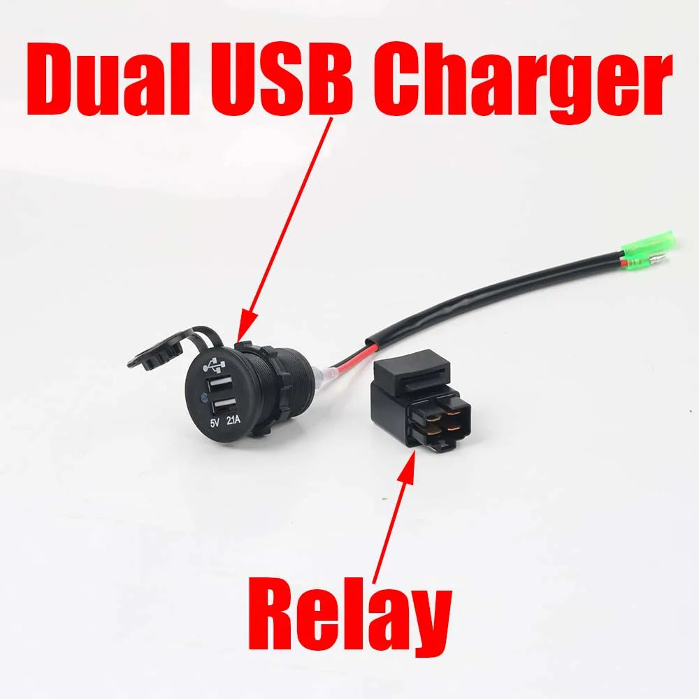 USB Charger with Relay for Kawasaki Versys 650 1000 X300 Ninja 400 650 2023