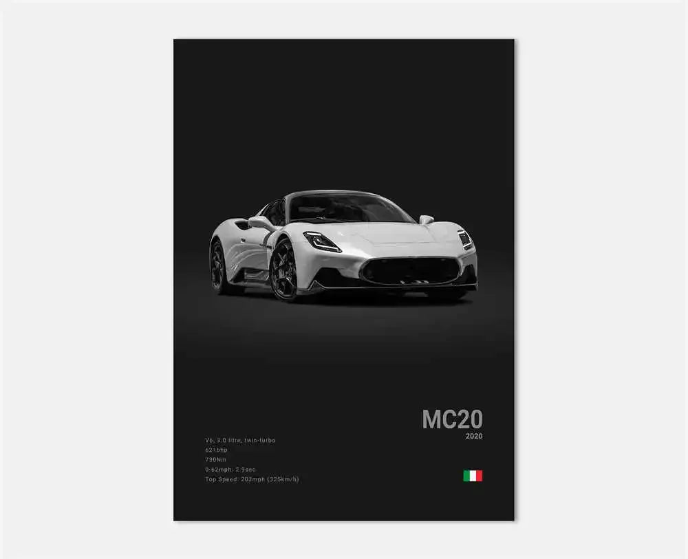 Pop Art Black Luxury Supercar Canvas Poster Wall  Home Mancave Decor Ghost GT RS