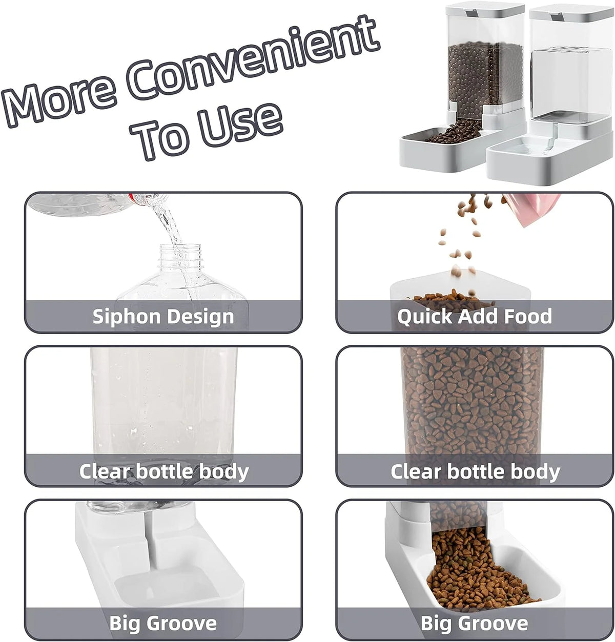 Automatic Cat & Dog Feeder Water Dispenser Gravity Pet Food Storage 3.3L / 3.8L