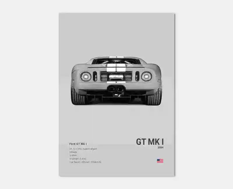 Pop Off Road Car Mancave Poster Luxury Supercar Canvas Wall Art MK1 RS GT500 GTR