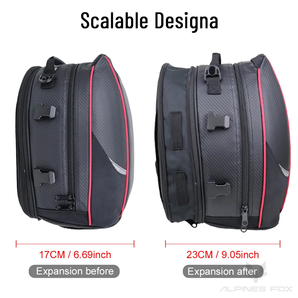 Motorcycle Tail Bag Waterproof Rear Seat Luggage Travel Saddle Pack Touring
