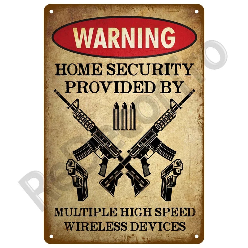 Warning Danger Beware Metal Sign,  Home Wall Decor Bar, Club, Man Cave Gift