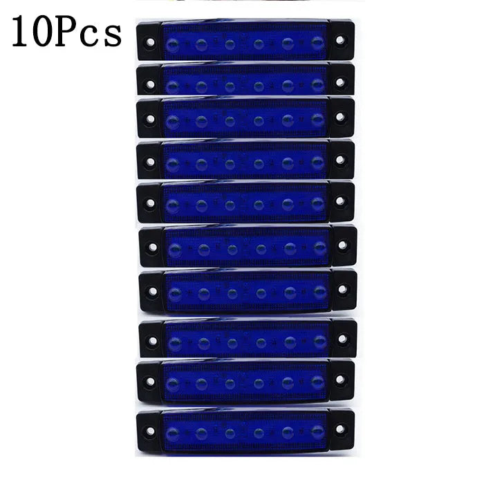 10PCS LED Side Marker Lights 6 SMD 12V/24V Car Truck Trailer Turn Signal Lamp
