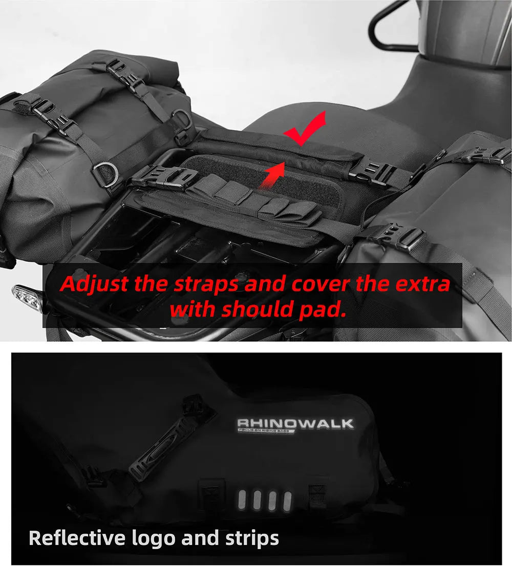 Rhinowalk Motorcycle Side Bags 100% Waterproof 18L/28L/48L Large-Capacity Panniers