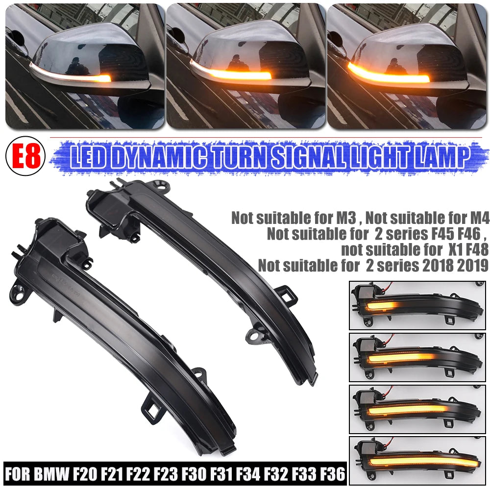 LED Dynamic Turn Signal Side Mirror Sequential Light BMW 1 2 3 4 F20 F30 X1 i3