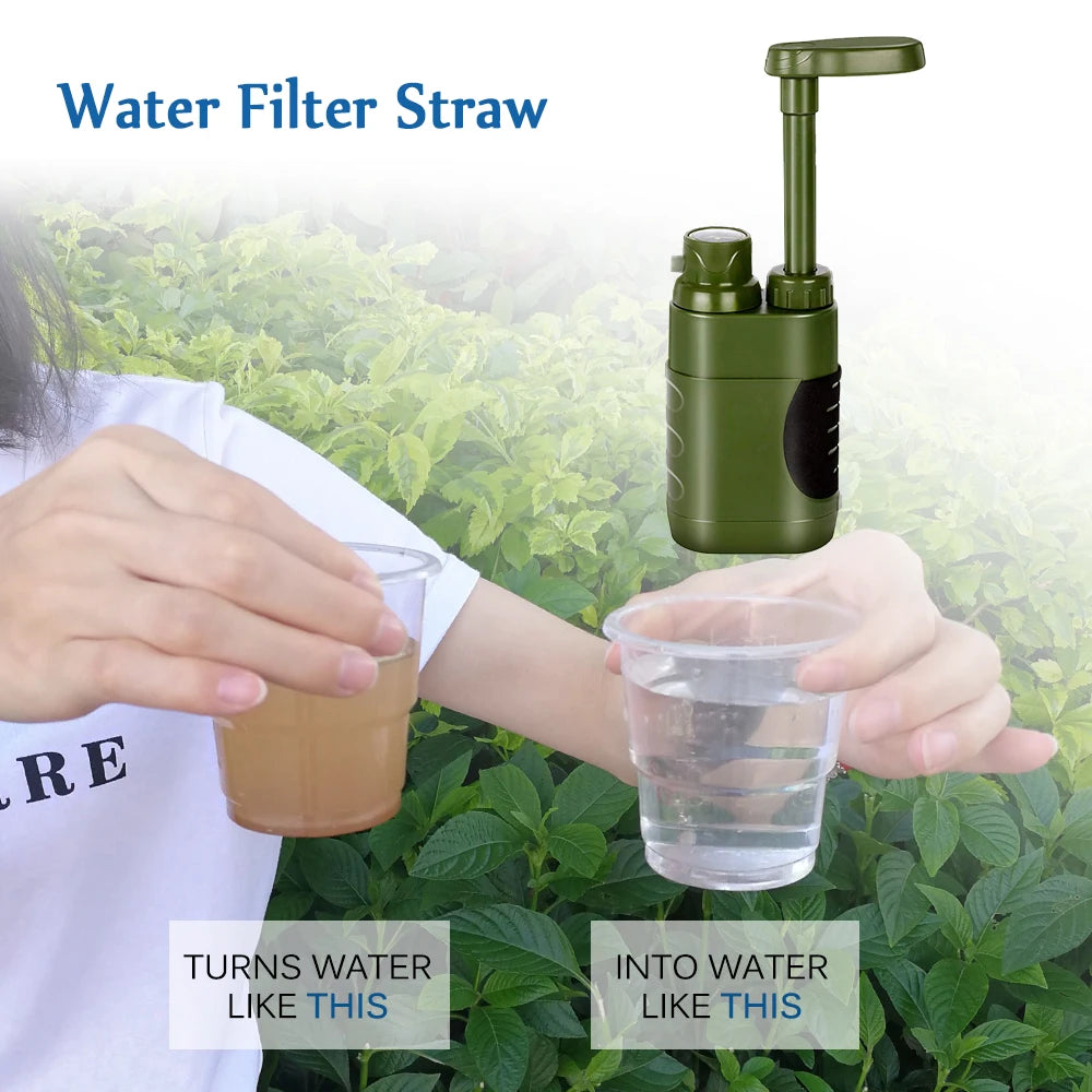 Water Filter Purifier 5000Litre Camping Hiking Emergency Survival Gear Outdoor
