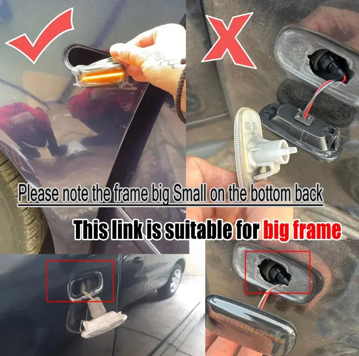 LED Dynamic Turn Signal Side Marker Light for Audi A3 A4 S4 RS4 A6 S6 RS6 8P B6 B7