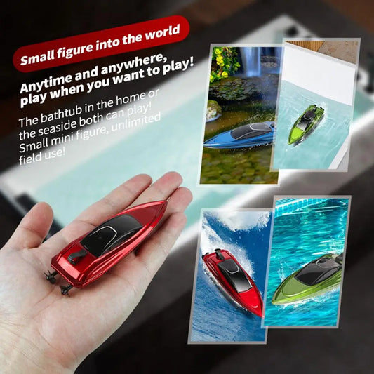 2.4G Mini RC Boat - Waterproof, Dual Motors, 3.7V 100mAh, 12 Min Use, Bath Pool