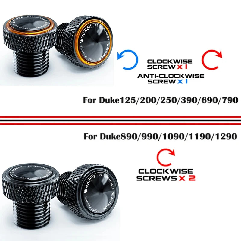 KTM Duke Mirror Hole Plugs 125 390 690 790 890 990 1290 + more