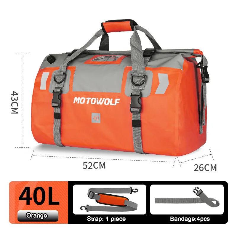 Waterproof Motorcycle Tail Bag 40/66L KTM BMW Yamaha Moto Luggage High Capacity