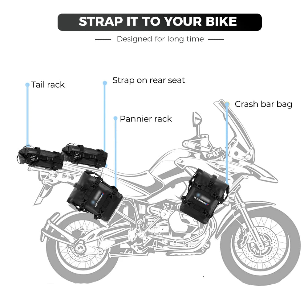 Waterproof Frame Crash Bar Bags for BMW R1250GS R1200GS F750GS F850GS ADV 8L