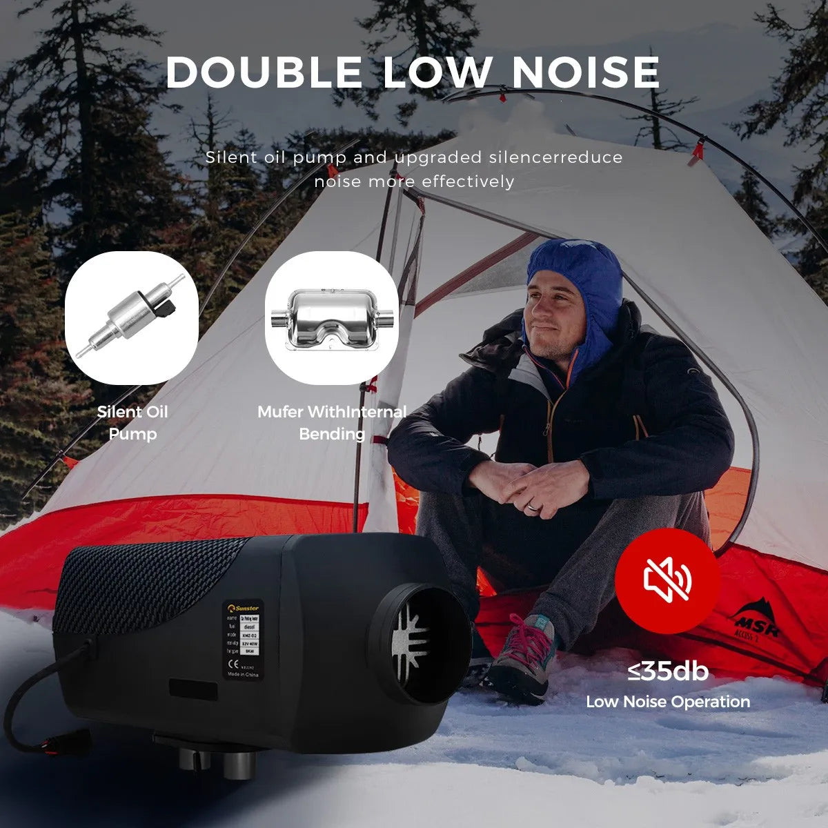 8KW 12V/24V Diesel Air Heater Bluetooth App & Remote Control for RV Camper Van