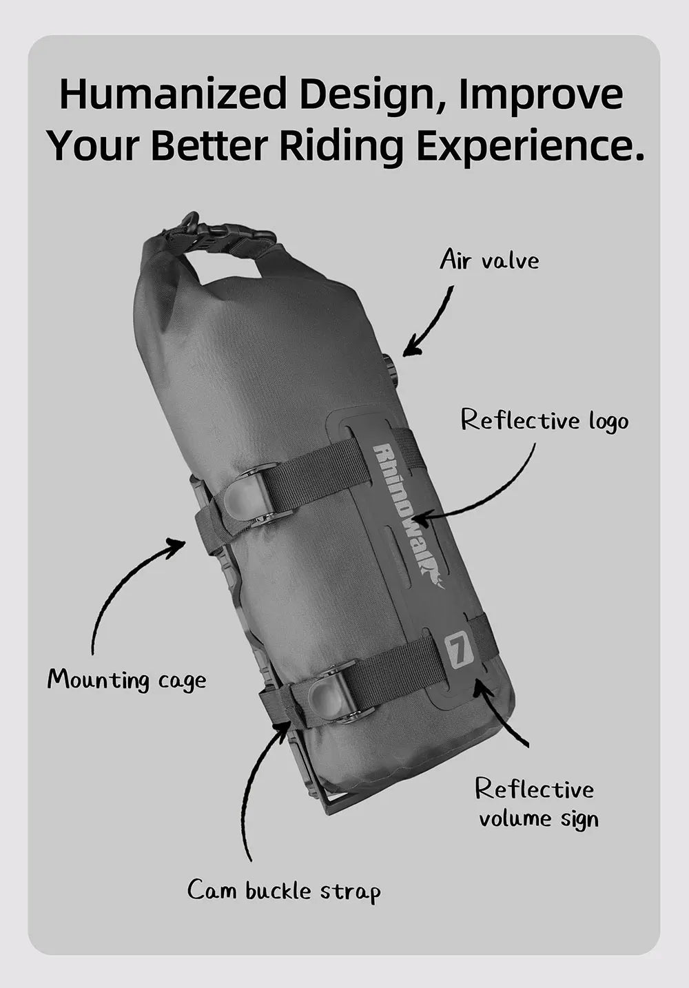 Rhinowalk 4L/7L Waterproof Bike Fork Bag Cage Mount Front Rack MTB RoadTour