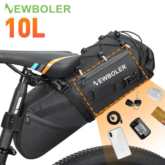 NEWBOLER 10L Waterproof Bike Saddle Bag Rear Seat Tail Pack MTB Road Cycling