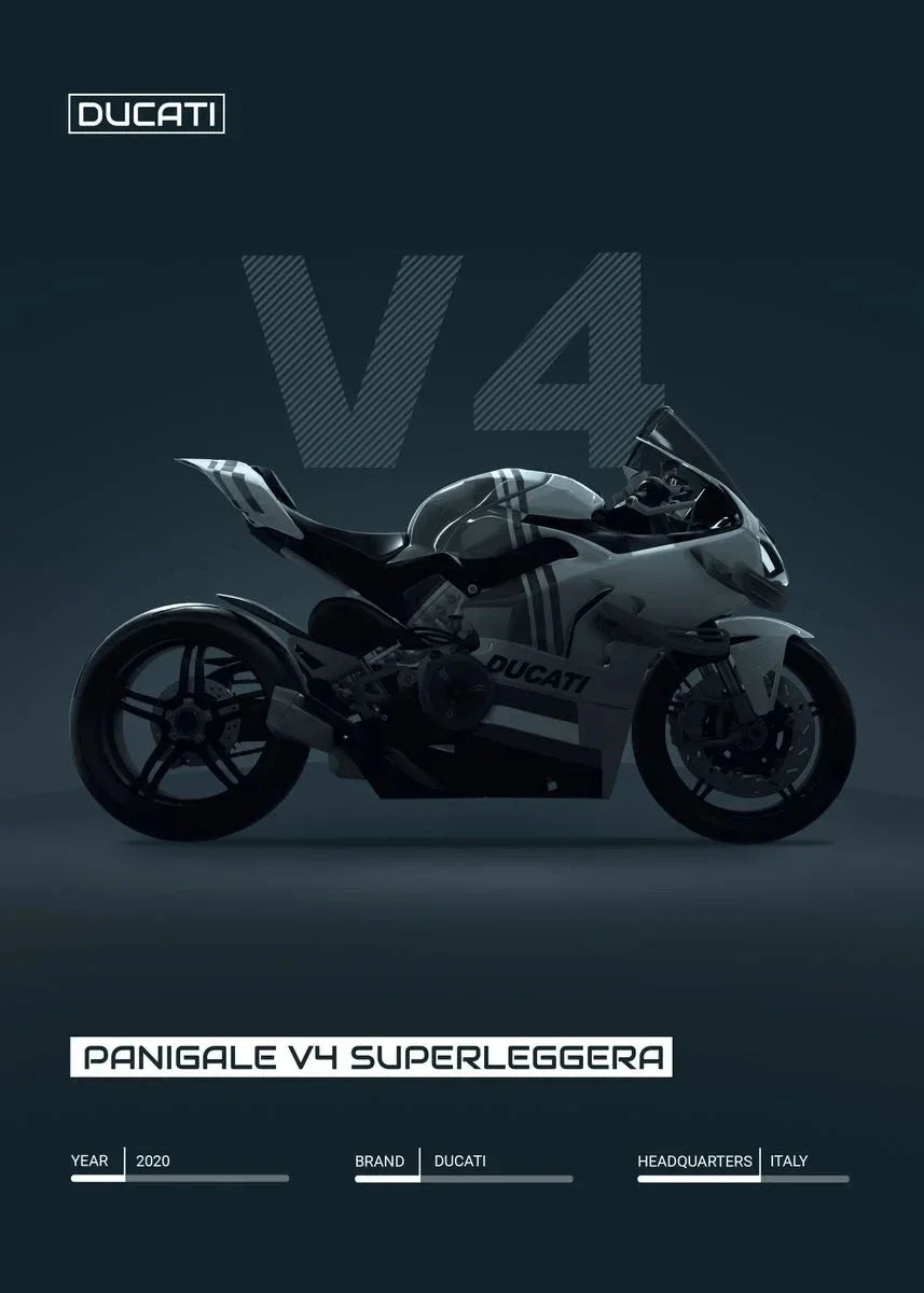 Minimalist Motorcycle Poster Art V4 S1000 RSV4 Canvas Print Mancave Office