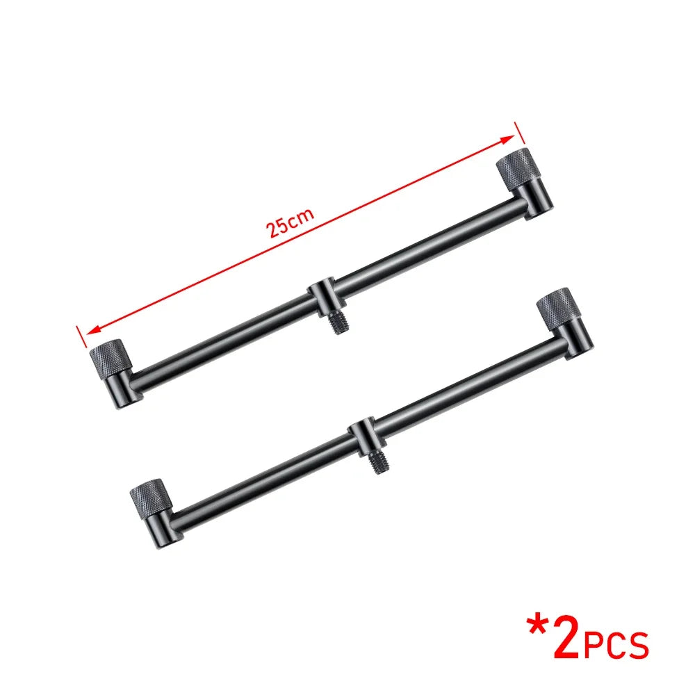 2x Carp Fishing Buzz Bars 20/25/30cm Black for 2 Rods Bank Stick Tackle