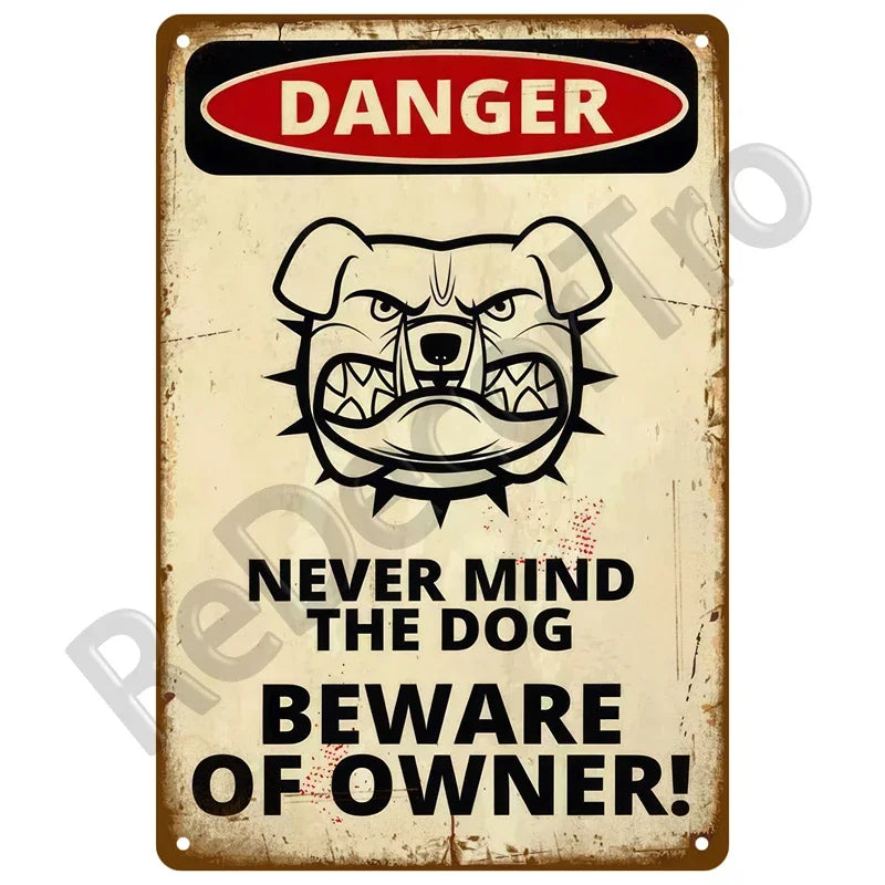 Warning Danger Beware Metal Sign,  Home Wall Decor Bar, Club, Man Cave Gift