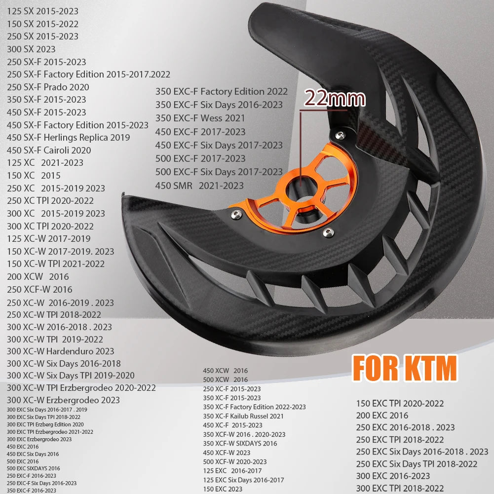 22mm 26mm KTM Disc Guard Cover EXC EXC-F 125 150 250 300 350 450 500 2016-2023