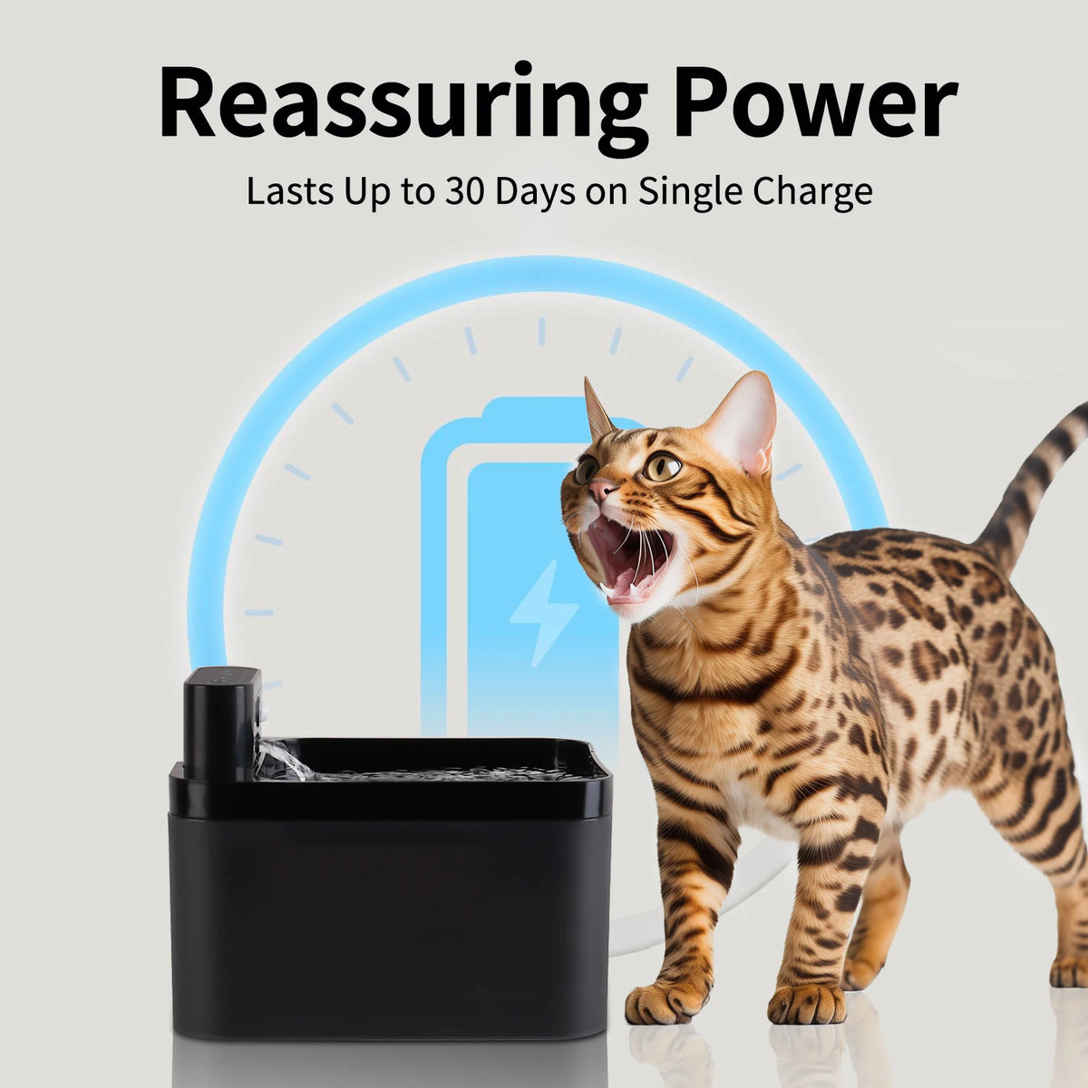 2.2L Automatic Cat Water Fountain Rechargeable Sensor Wireless Pet Dog Drinker