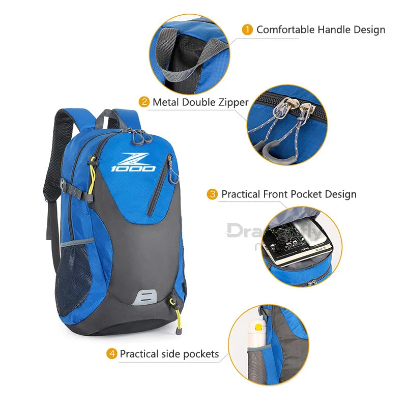 Backpack Kawasaki Z1000 Z Series Motorcycle Travel Bag Riding Touring Gift