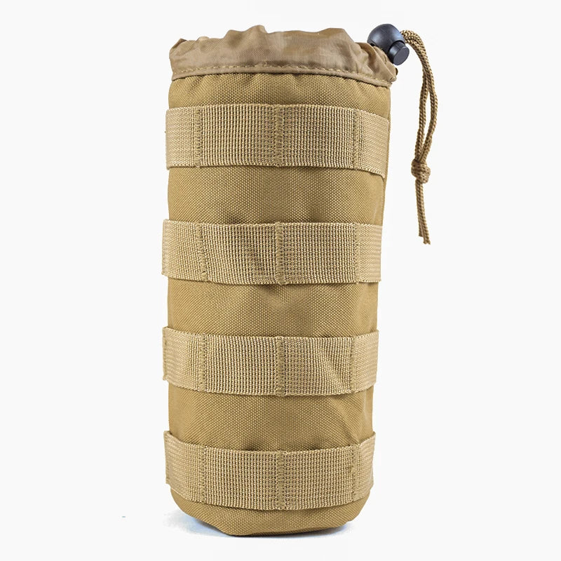 Tactical Water Bottle Bag MOLLE 600D Nylon Khaki Pouch Outdoor Hiking Airsoft