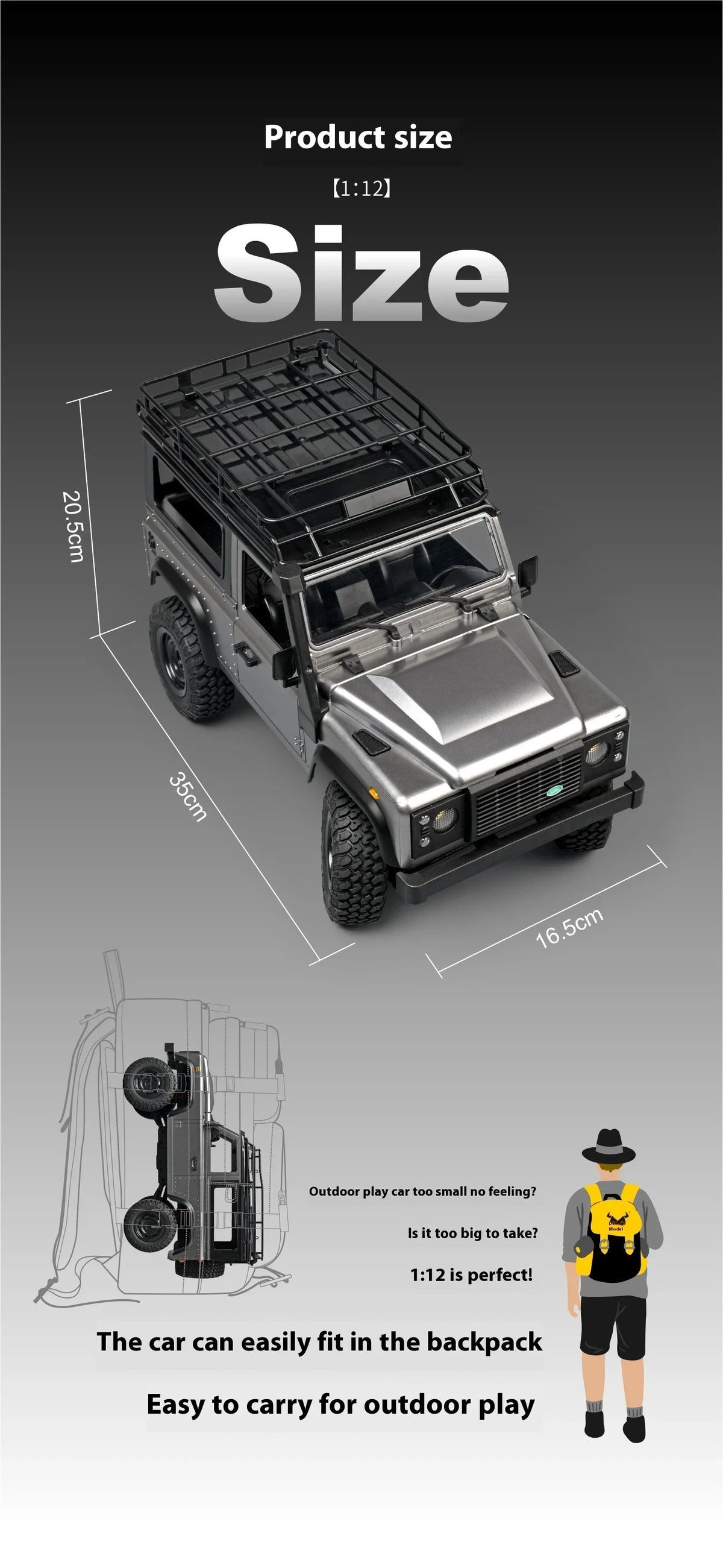 MN99S/MN98 1:12 4WD RC Defender 2.4G RTR Rock Crawler Truck 80m Range 40min