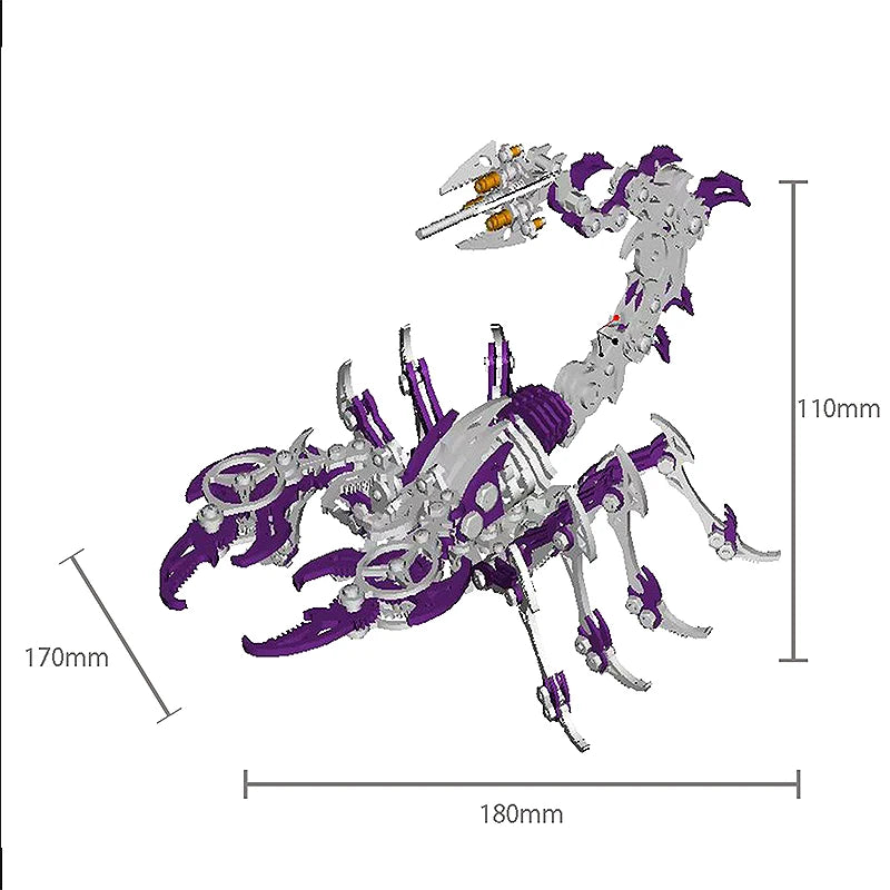 3D Scorpion Metal Puzzle Steampunk Insect Model Kit - 454 PCS DIY Model